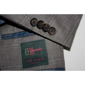 TED BAKER 40R Jason Peak Lapel Plaid Luxury Wool 2B Dual Vent Sport Coat